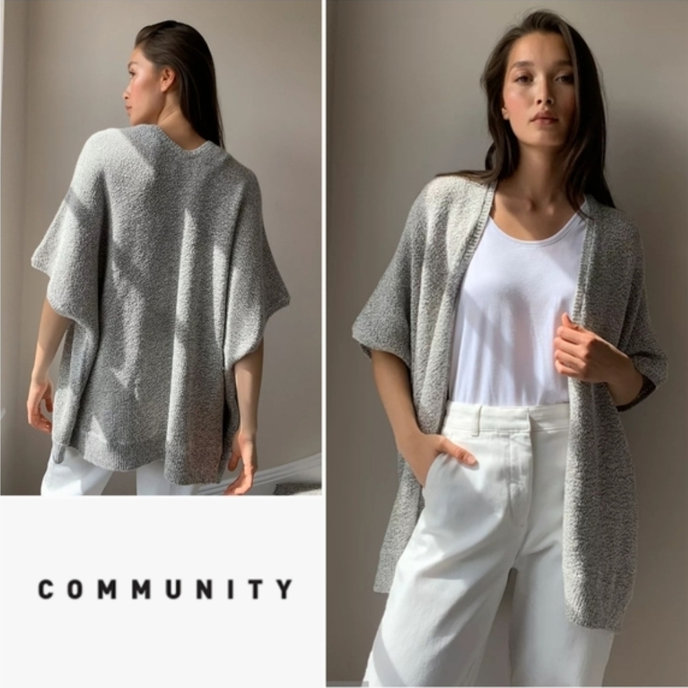 Aritzia Gray Open-Front Cardigan